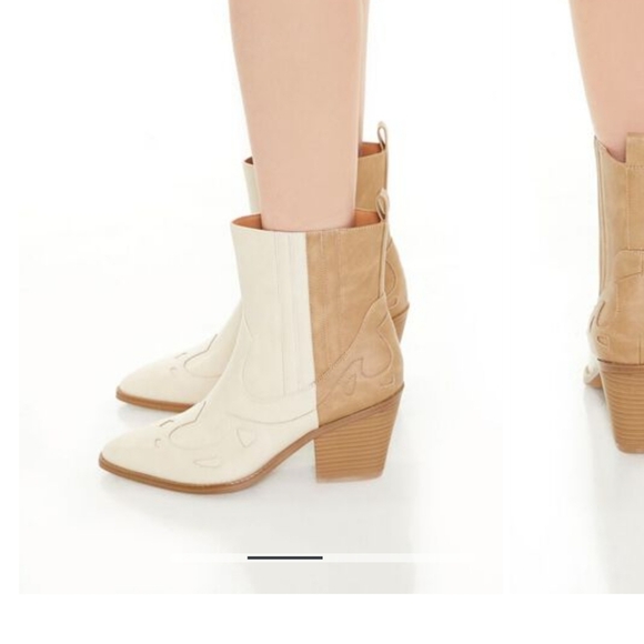 Forever 21 Colorblock Cowboy Booties - Picture 2 of 4